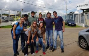 Membros da Química Jr. na planta da Solenis em Araraquara-SP após realização de um inventário
